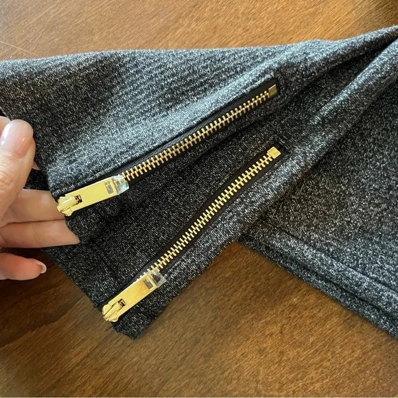 Ann Taylor - elastic waist pull on leggings with gold zipper at ankle - MP - Picture 7 of 9